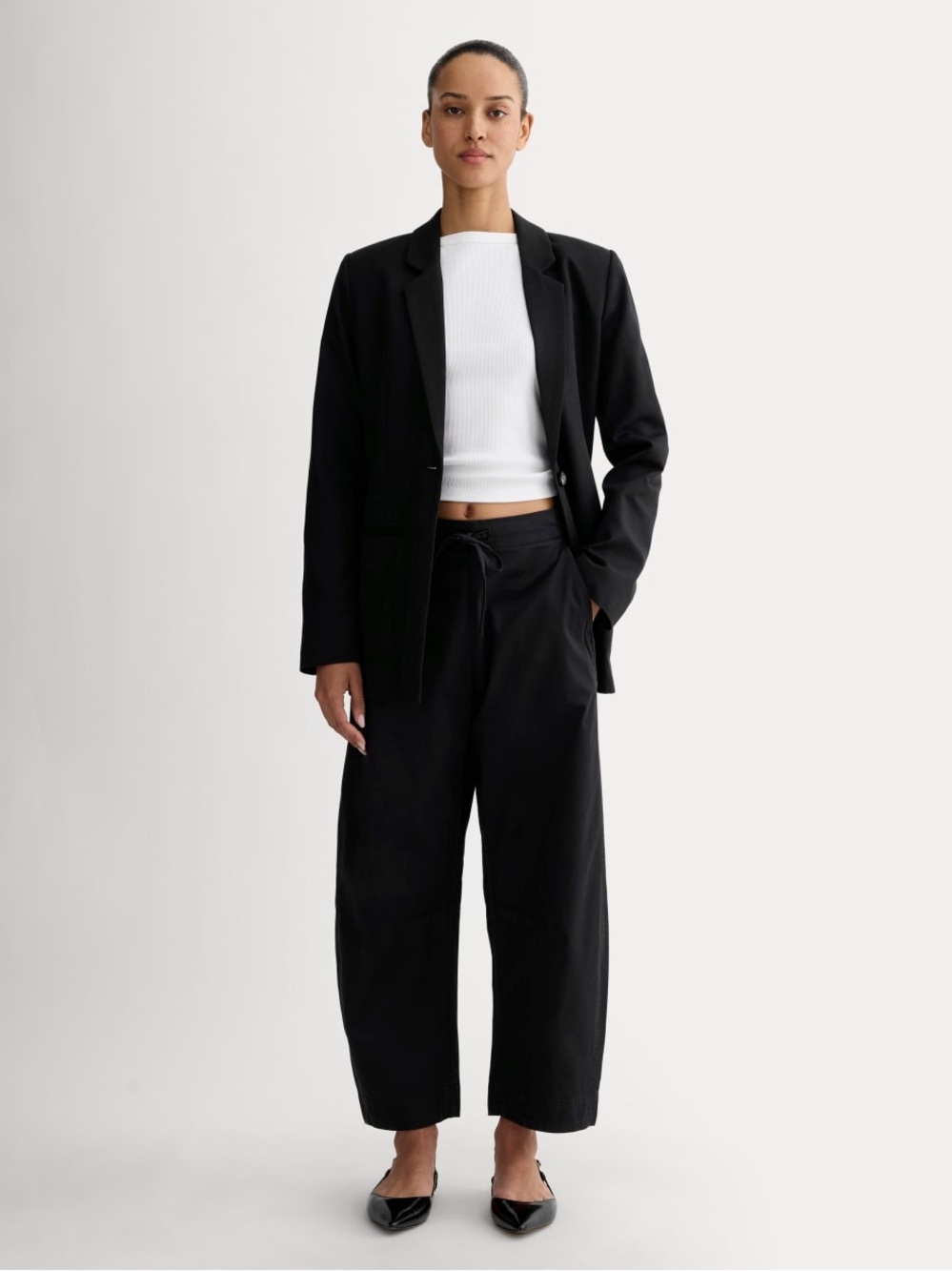 New Everlane THE EASY BARREL PANT Black Size XS